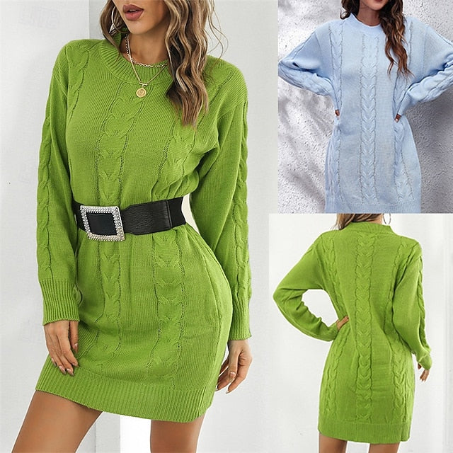 Women's Mini Dress Sweater Dress Casual Dress Fashion