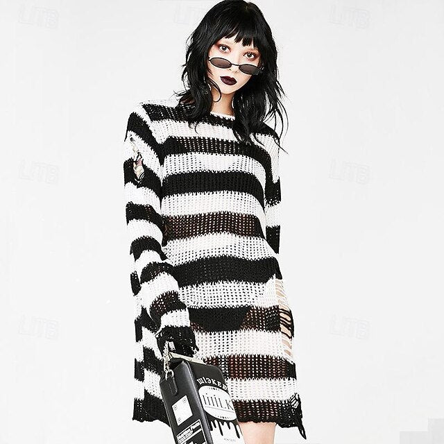 Punk & Gothic Y2K Rib Knit Knitted Cardigans Sweaters Fancy