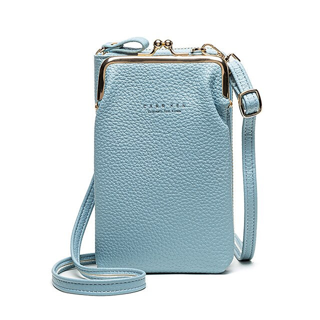 Faux Black Bag Women's with Gold Leather Frame Crossbody