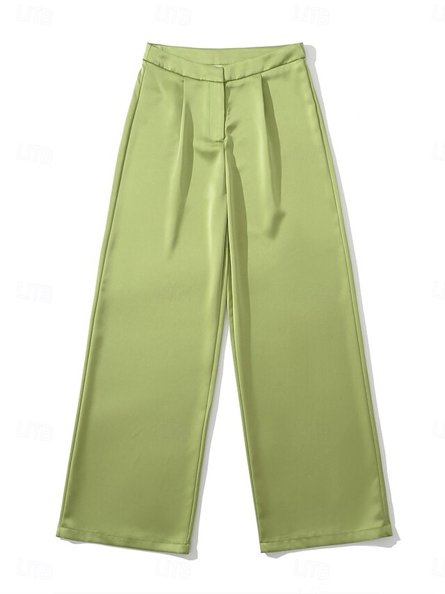 Women's Wide Leg Chinos Straight Elegant Vacation Vintage