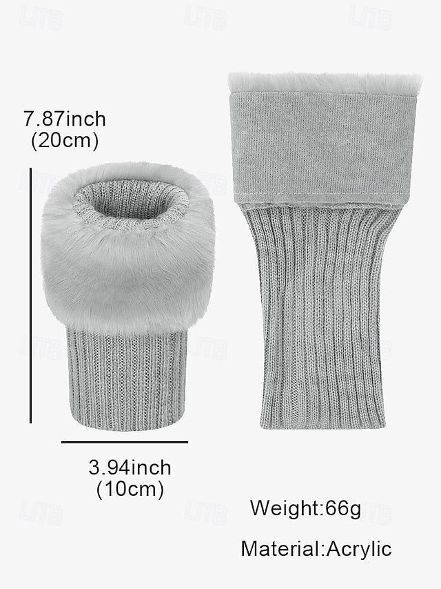 Faux Fur Boot Cuff Warmers – Cozy Knit Boot Socks with Fluffy