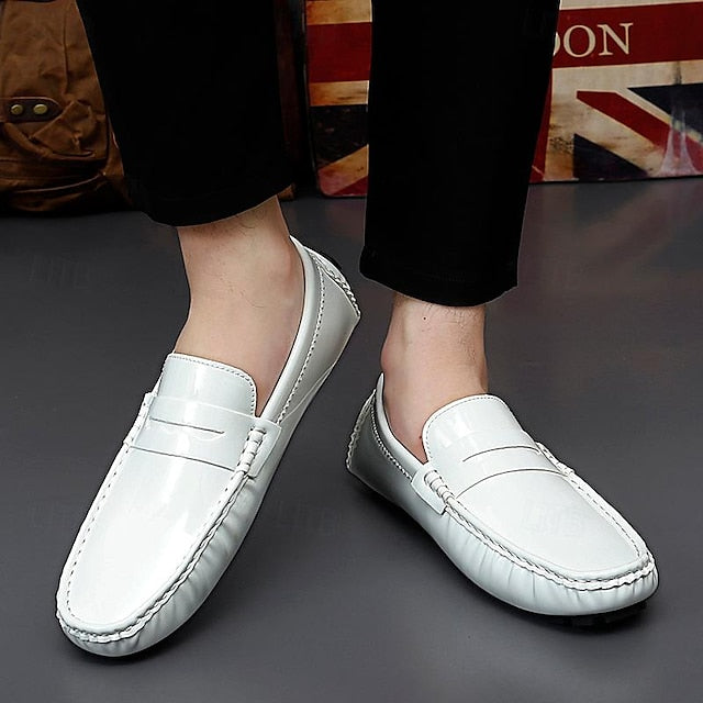 Slip-Ons Loafers Men's Driving Leather Penny PU