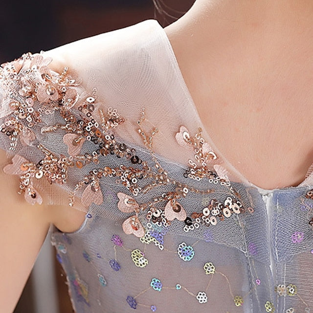 Girls' Flower Sequin Girl Dress Short Kids Party