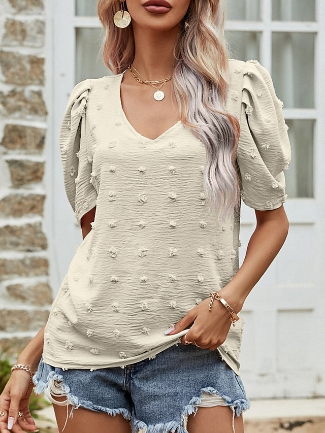 Women's T Shirt Plain Fashion Modern Casual Short Sleeve
