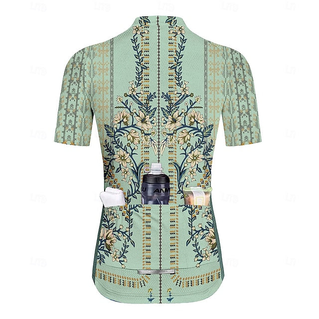 Women's Cycling Jersey Graphic Floral Botanical Vintage