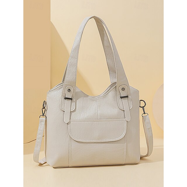 Bag Women's Vintage Dual Faux Tote with Leather Brown