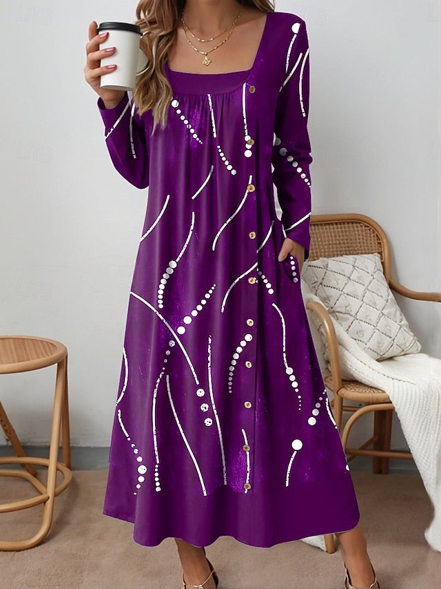 Women's Midi Dress Shift Dress Casual Daily Loose Fit