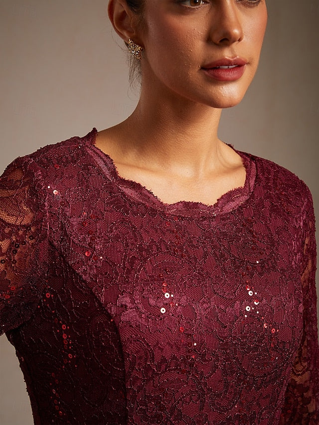 Women's Midi Dress Chiffon Dress Elegant Solid Color 3/4
