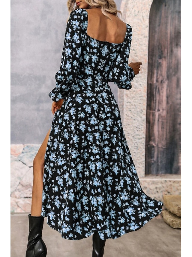 Women's Midi Dress Graduation Dress Floral Dress Fashion