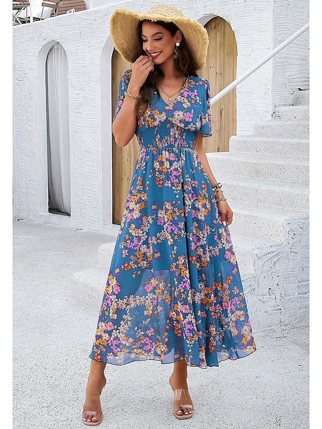 Women's Sheath Dress Chiffon Dress Sundress Floral Graphic