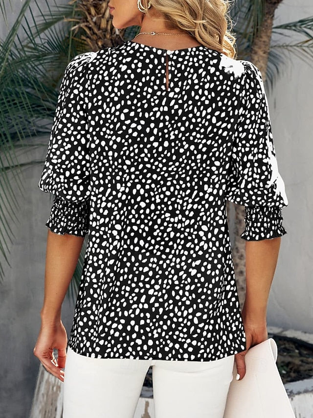 Women's T Shirt Tee Top Print Floral Casual Half Sleeve