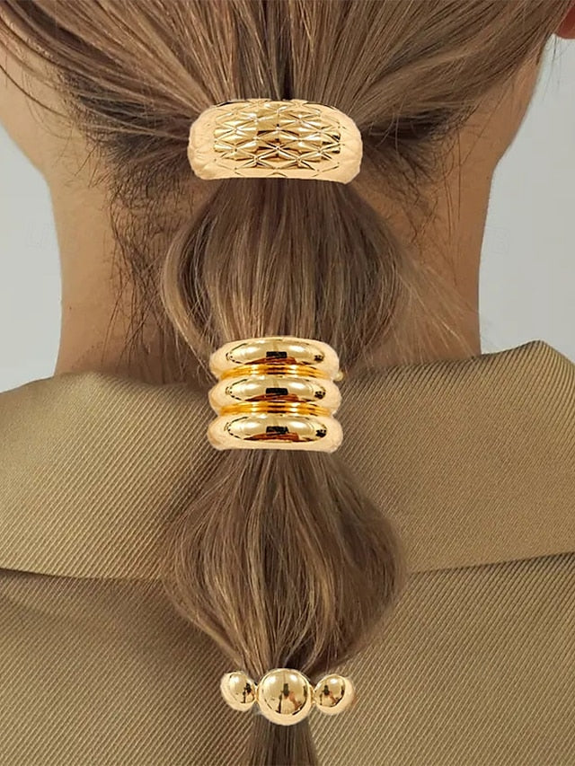 Women's Tone Hair Gold Band - Elastic Scrunchies with