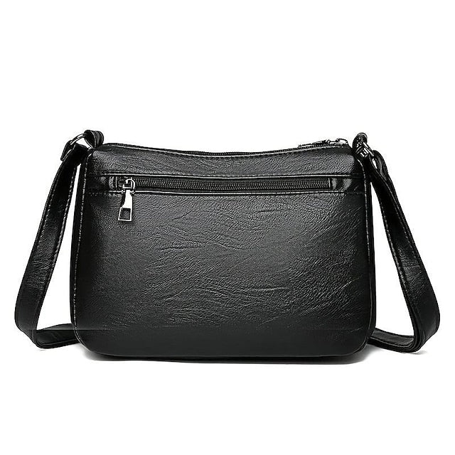 Bag Stylish Leather – Faux Black Crossbody Women's