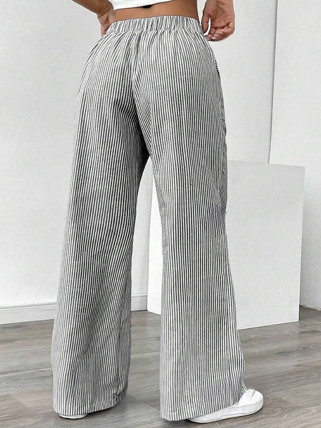 Women's Wide Leg Slacks Streetwear Casual Full Length