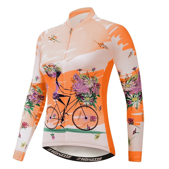 Women's Cycling Jersey Patterned Floral Botanical Flower
