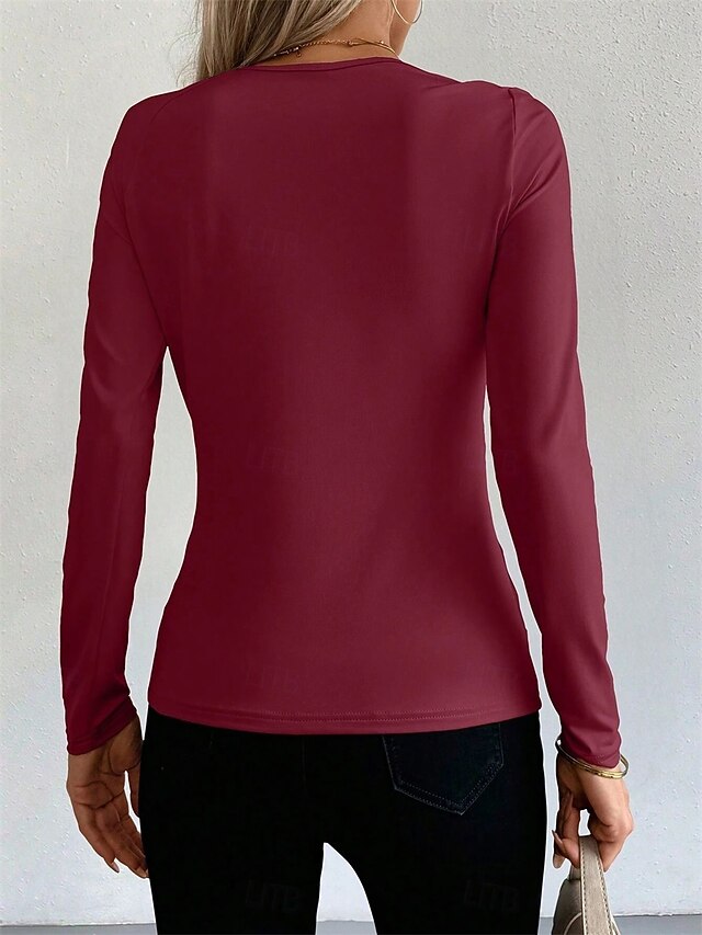 Women's Blouse Patchwork Solid Color Elegant Daily Stylish