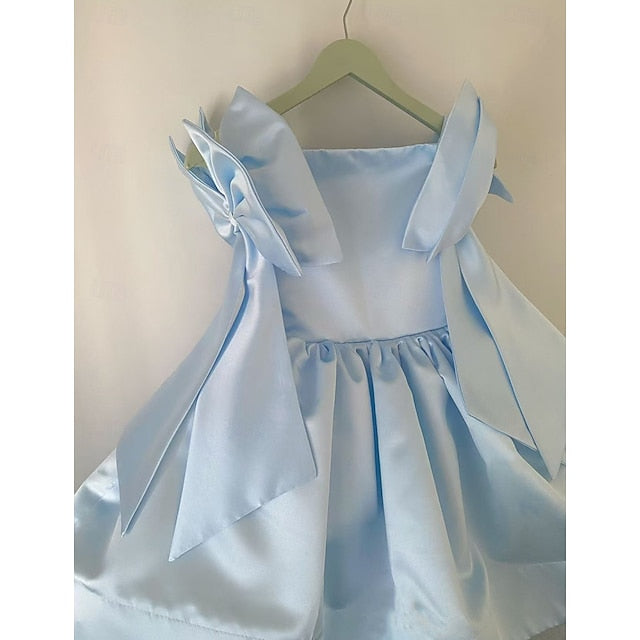 Dress Solid Party Girls' Flower Girl Kids Color