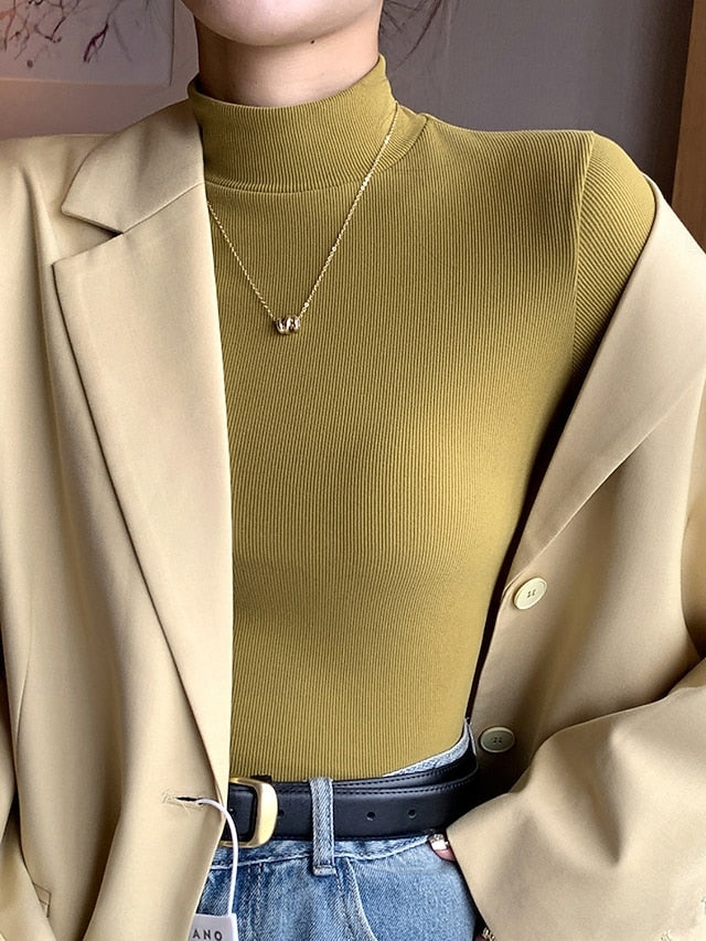 Women's Blouse Solid Color Elegant Stylish Basic Long