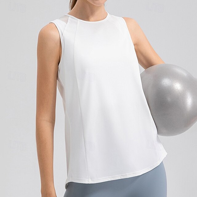 Women's Solid Colored Tank Top Workout Tops Elastic