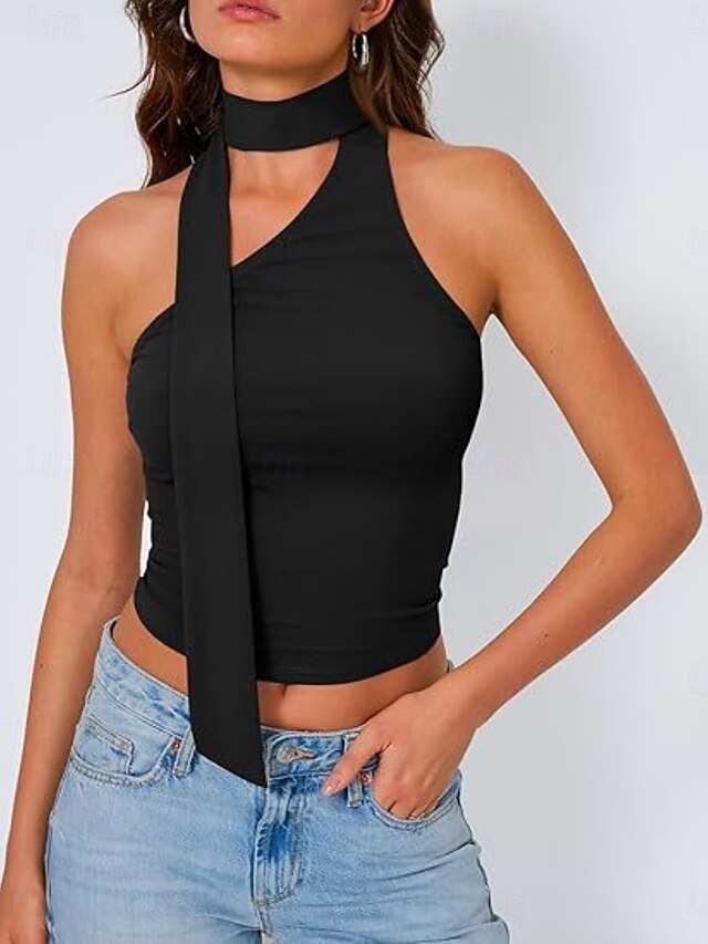 Women's Tank Top Sleeveless Shirt Tee Top Solid Color