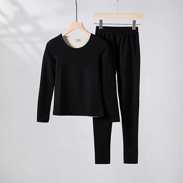 Women's Cold Weather Top Bottom Base Layer Top & Bottom