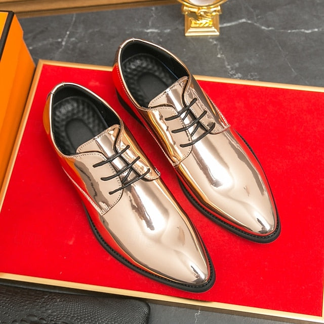 Lace-Up Formal Patent Men Shoes – for Glossy Leather Green