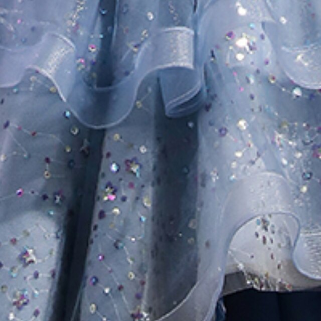 Sleeve Kids Sequin Short Party Dress Performance Girls'