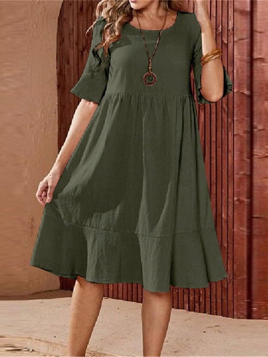 Women's ArmyGreen Pink Navy Blue Summer Spring Midi Dress