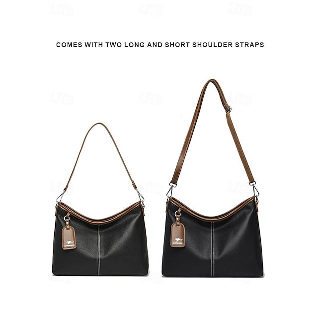 Hobo Accents Green Bag Faux with Brown Leather