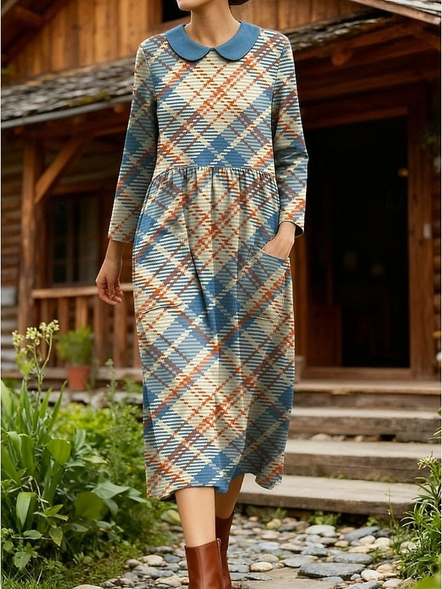 Women's Midi Dress Sheath Dress Pleated Dress Vacation