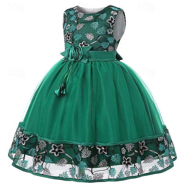 3D Dress Flower Girls' Girl Sleeveless Party