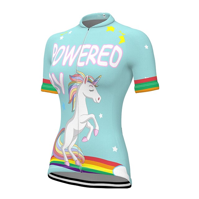 Women's Cycling Jersey Graphic Rainbow Unicorn Short Sleeve