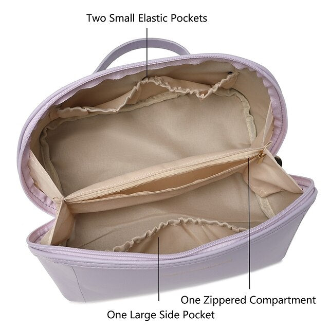 Makeup Handbag Travel Women's Leather Bag Cosmetic PU