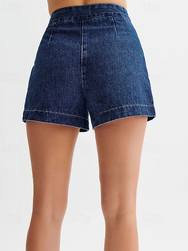 Women's Blouse Shorts Sets Sleeveless Crew Neck Solid Color