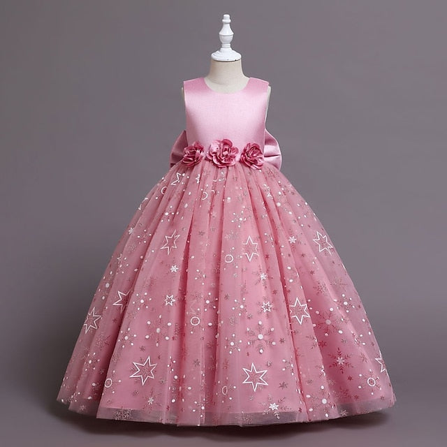 A Kids Wedding Party Flower Dress Girls' Line Little