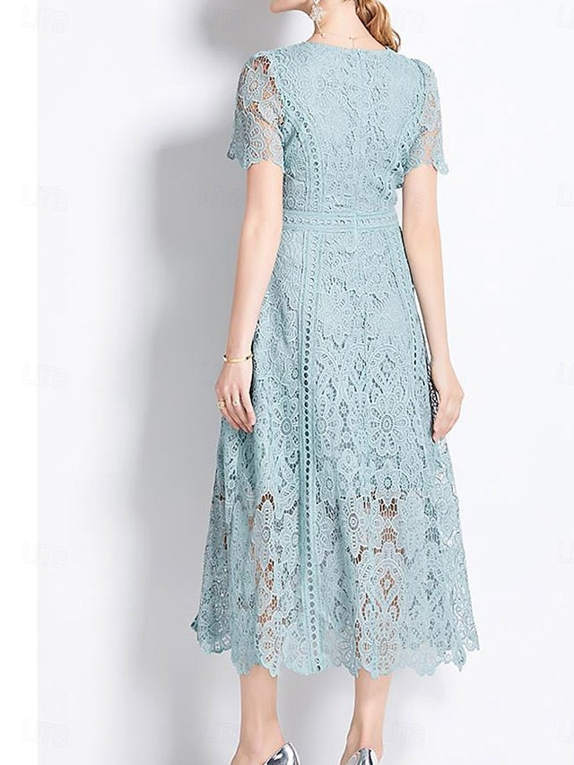 Neck Elegant Dress Crew the Tea of Mother Length Bride