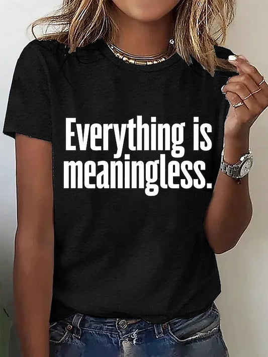 Women's T Shirt Patchwork Print Letter Funny Slang Stylish