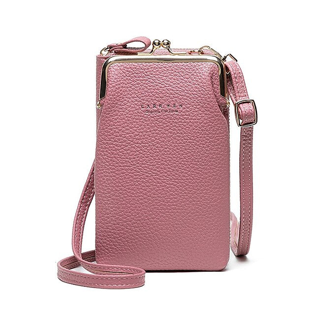 Faux Black Bag Women's with Gold Leather Frame Crossbody