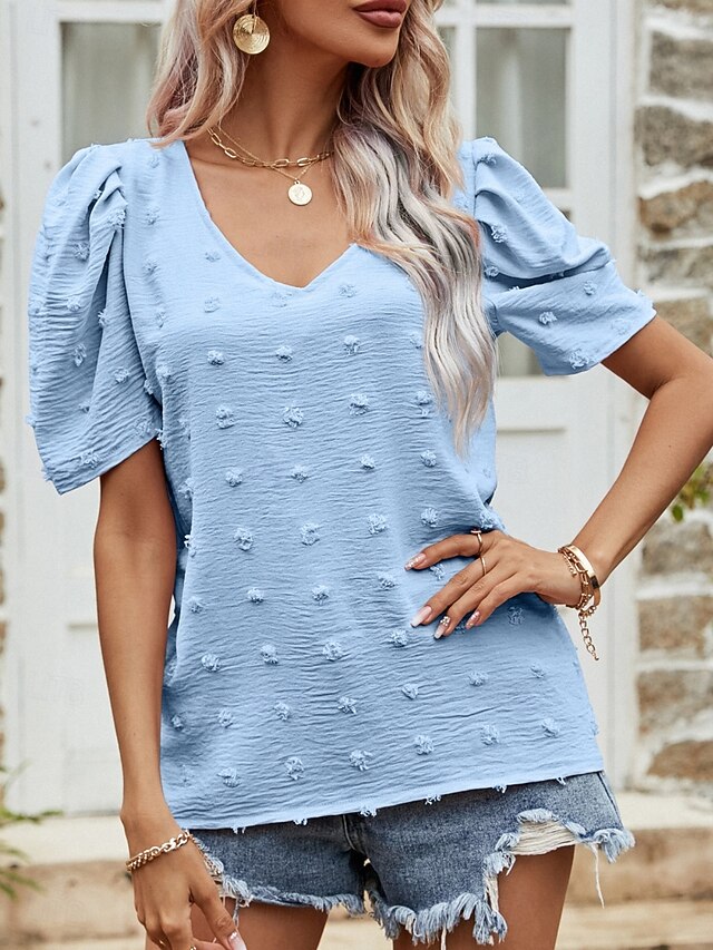 Women's T Shirt Plain Fashion Modern Casual Short Sleeve
