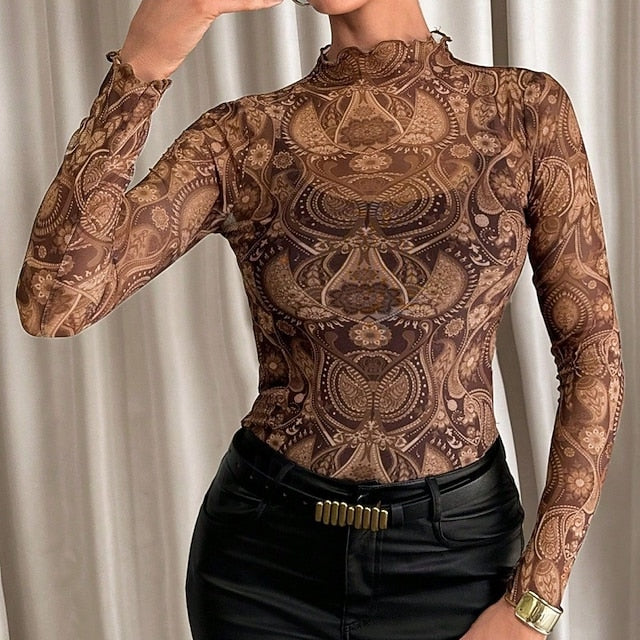 Women's Blouse Print Floral Leopard Stylish Sexy Classic