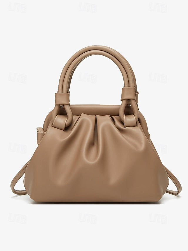Elegant Women's Handbag Closure Cream Drawstring with –