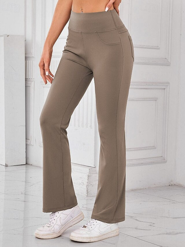 Women's Flare Chinos Streetwear Basic Casual Full Length