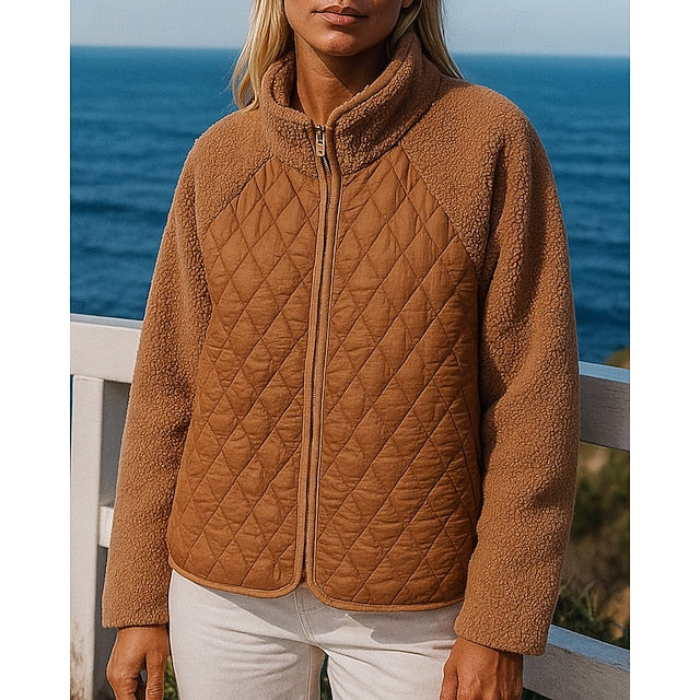 Women's Fleece Jacket Winter Coat Puffer Jacket Zip Up Long