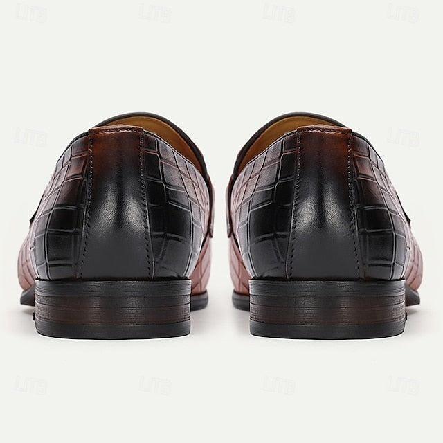 Men's Loafers Tassel with Suede Faux and Detail Brown