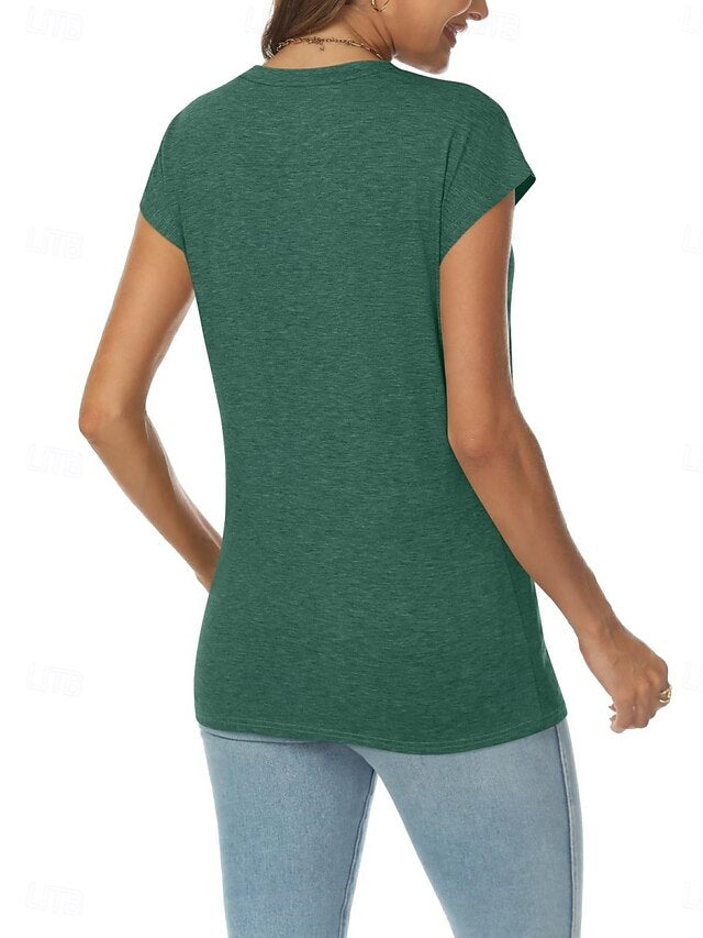 Women's T Shirt Tee Top Plain Fashion Stylish Basic Short