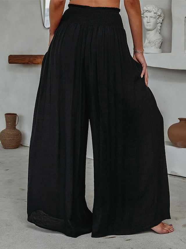 Women's Wide Leg Pants Trousers Vacation Simple Casual Full