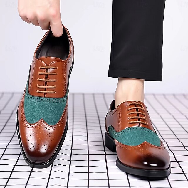 Two-Tone in and Wingtip Brown Oxford Shoes Green Men's –