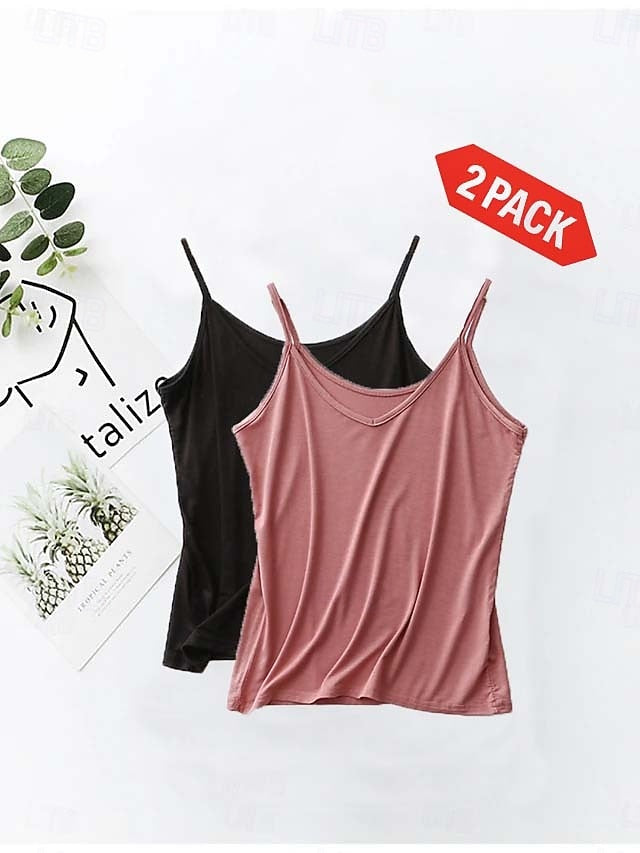 Women's Camisole Tank Top Solid Color Plain Daily