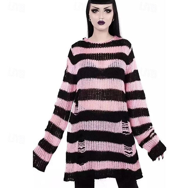 Punk & Gothic Y2K Rib Knit Knitted Cardigans Sweaters Fancy