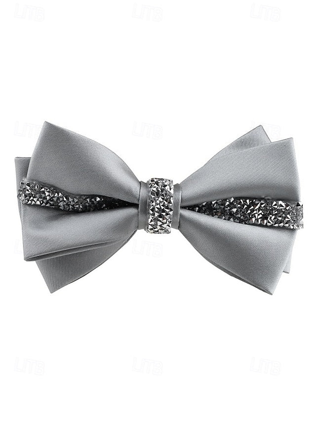 Crystal Embellishment with – Burgundy Elegant Tie Satin Bow